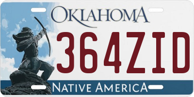 OK license plate 364ZID