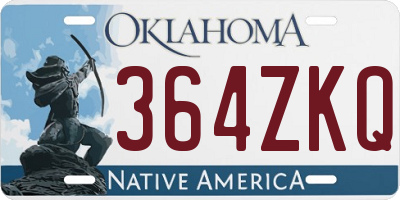 OK license plate 364ZKQ