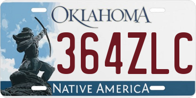 OK license plate 364ZLC