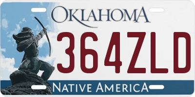 OK license plate 364ZLD