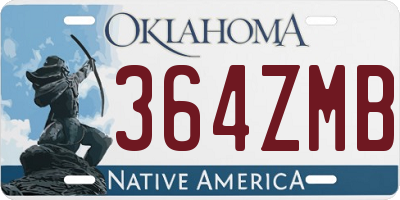 OK license plate 364ZMB