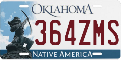 OK license plate 364ZMS