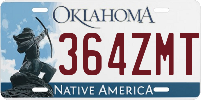 OK license plate 364ZMT
