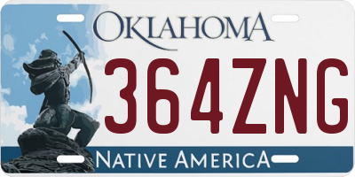 OK license plate 364ZNG