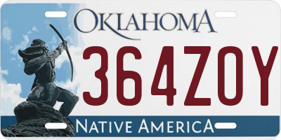 OK license plate 364ZOY