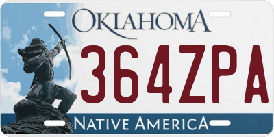 OK license plate 364ZPA