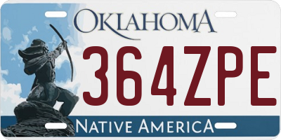 OK license plate 364ZPE