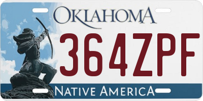 OK license plate 364ZPF