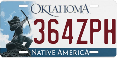 OK license plate 364ZPH