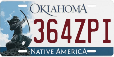 OK license plate 364ZPI