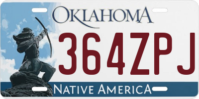 OK license plate 364ZPJ