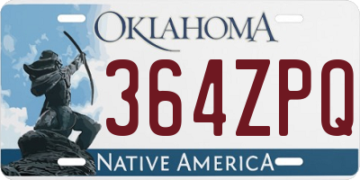 OK license plate 364ZPQ