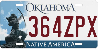 OK license plate 364ZPX