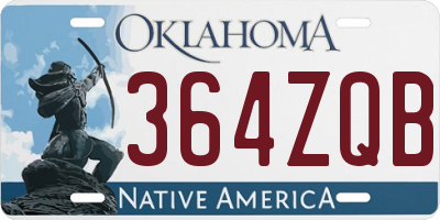 OK license plate 364ZQB