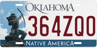 OK license plate 364ZQO
