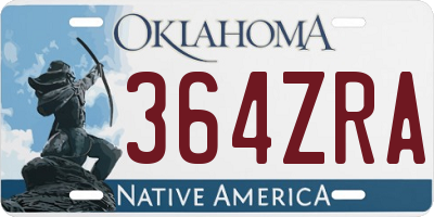 OK license plate 364ZRA