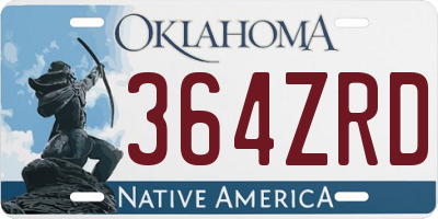 OK license plate 364ZRD