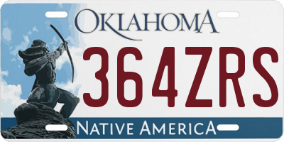 OK license plate 364ZRS