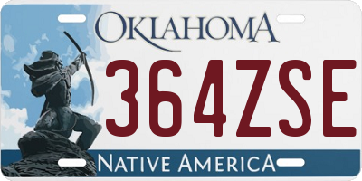 OK license plate 364ZSE