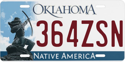 OK license plate 364ZSN