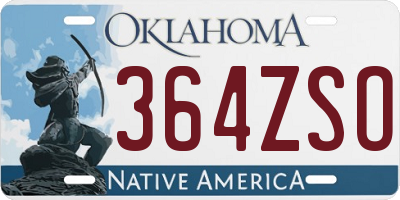 OK license plate 364ZSO