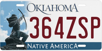 OK license plate 364ZSP