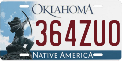 OK license plate 364ZUO