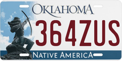 OK license plate 364ZUS