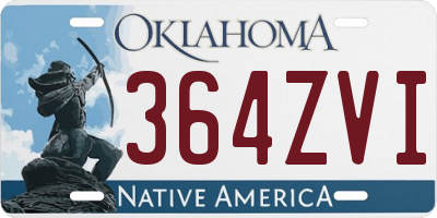 OK license plate 364ZVI