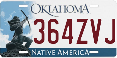 OK license plate 364ZVJ