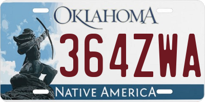 OK license plate 364ZWA
