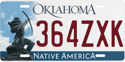 OK license plate 364ZXK