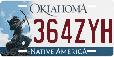 OK license plate 364ZYH