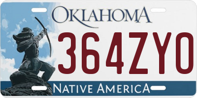 OK license plate 364ZYO