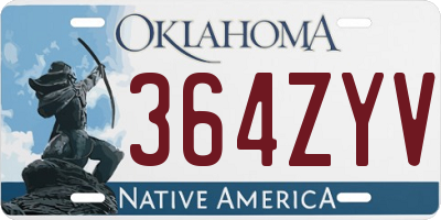 OK license plate 364ZYV