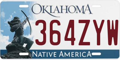 OK license plate 364ZYW