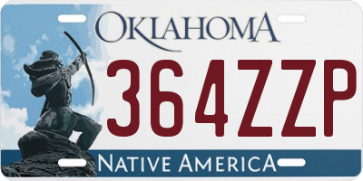 OK license plate 364ZZP