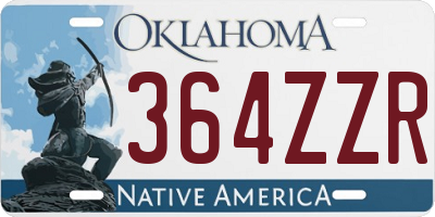 OK license plate 364ZZR