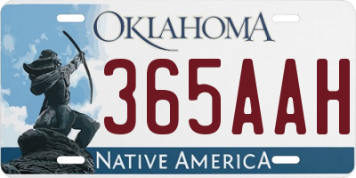 OK license plate 365AAH