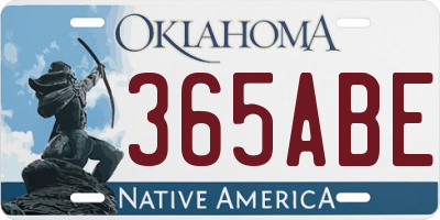 OK license plate 365ABE