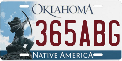 OK license plate 365ABG