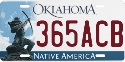 OK license plate 365ACB