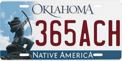 OK license plate 365ACH