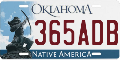 OK license plate 365ADB