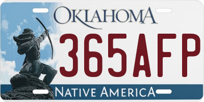 OK license plate 365AFP