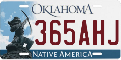 OK license plate 365AHJ