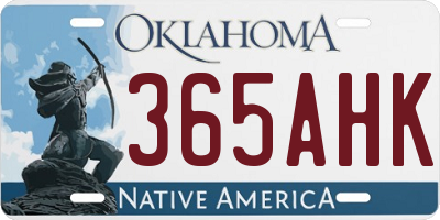 OK license plate 365AHK