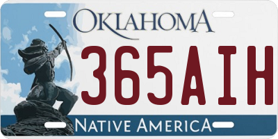 OK license plate 365AIH
