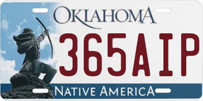 OK license plate 365AIP