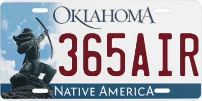 OK license plate 365AIR